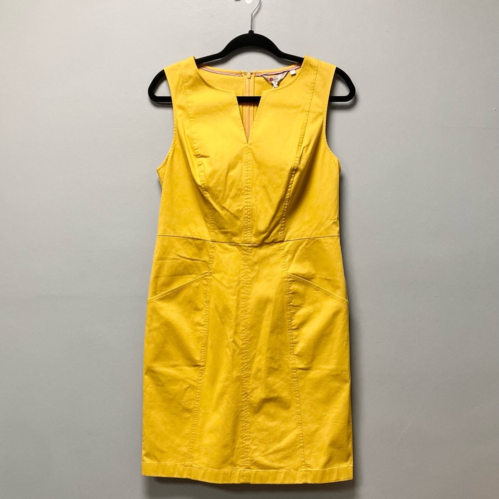 Yellow Sleeveless Sheath Dress
